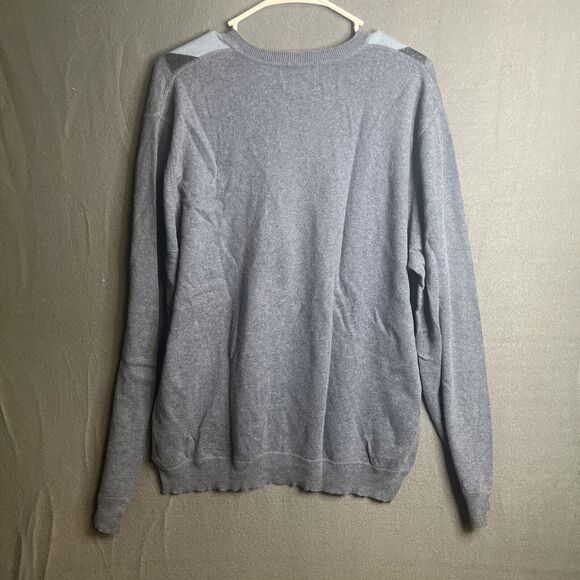 Banana Republic Sweater Mens Extra Large Argyle Cotton Cashmere Blend Blue Prep‎ - Picture 4 of 7